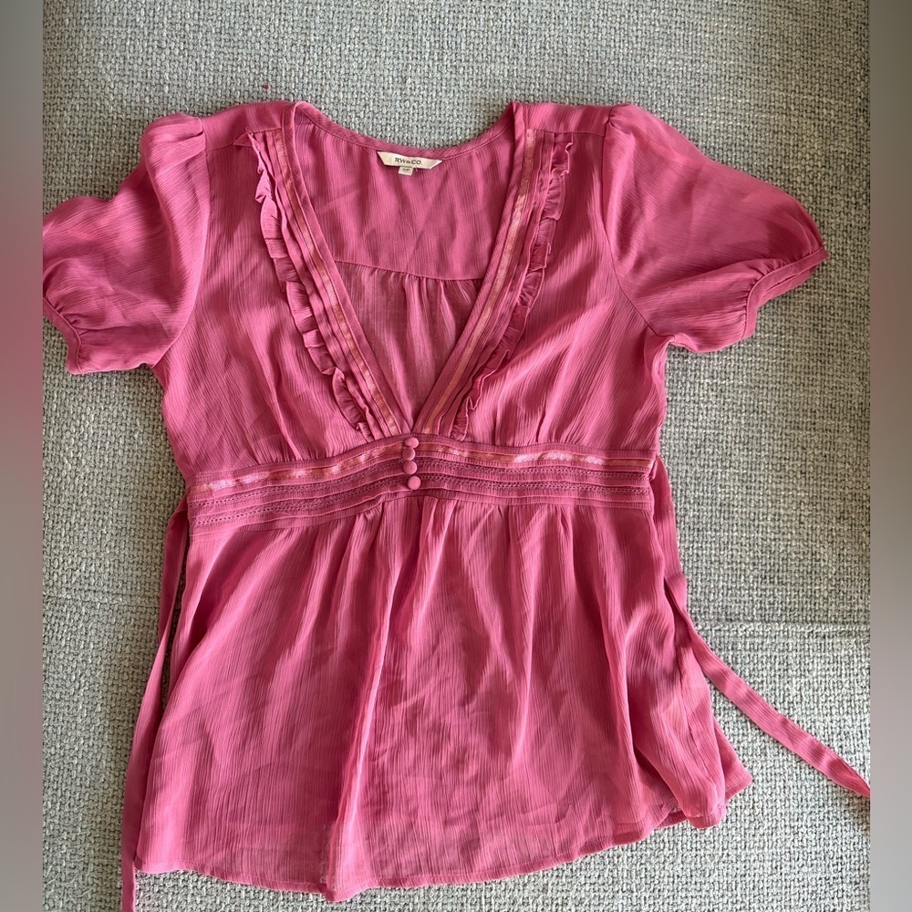 RW&CO Sheer Pink Blouse – Size Small
